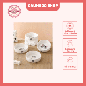 Khay sứ đựng đồ ăn cho thú cưng