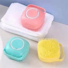 Bàn Chải Silicon Cho Chó Mèo Có Ô Đựng Sữa Tắm - Ảnh 3
